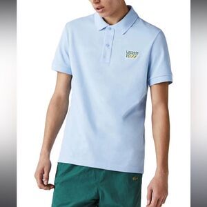 Lacoste 1927 Men's size S Blue Pique Polo Shirt short‎ sleeve